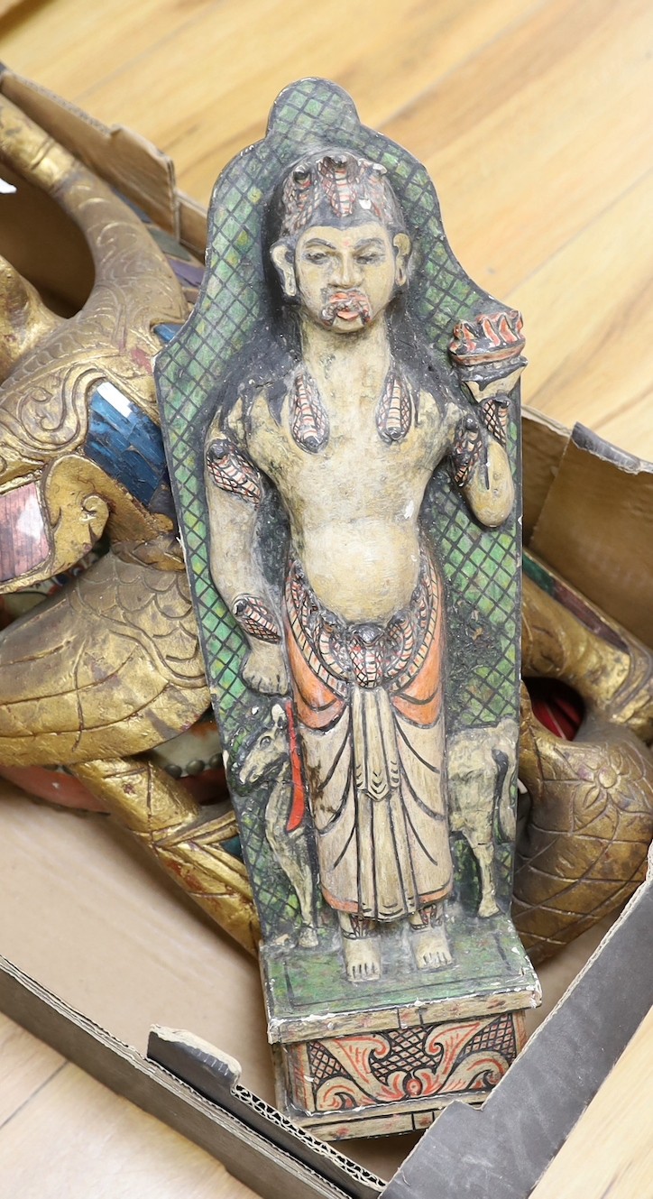 Assorted South Asian carvings and composition figures